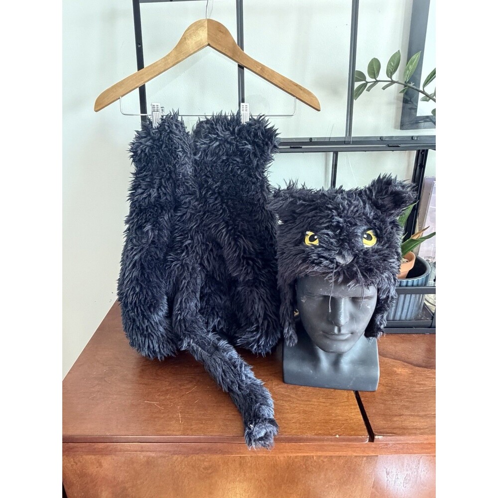 Pottery Barn Kids Black Cat 2PC Plush Halloween Costume Size 12-24 Mo